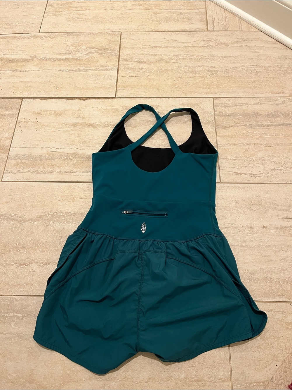 Free People Teal Crossback Skort Romper - Picture 2 of 2